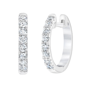 Aretes, Arracadas de Diamantes 0.35ctw, Oro Blanco 14K