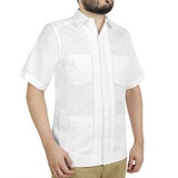 Uxmal by Manchester Guayabera Color Blanco, Manga Larga para Caballero, Varias Tallas
