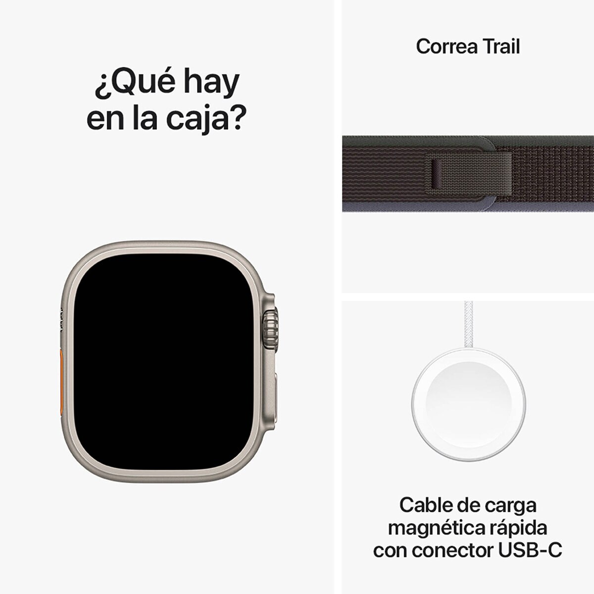 Apple Watch Ultra 2 (GPS + Cellular) Caja de Titanio 49mm con Correa Trail Negro/Azul