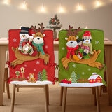 Cubiertas para Silla con Detalle Navideño, Hombre de Nieve y Pinguino