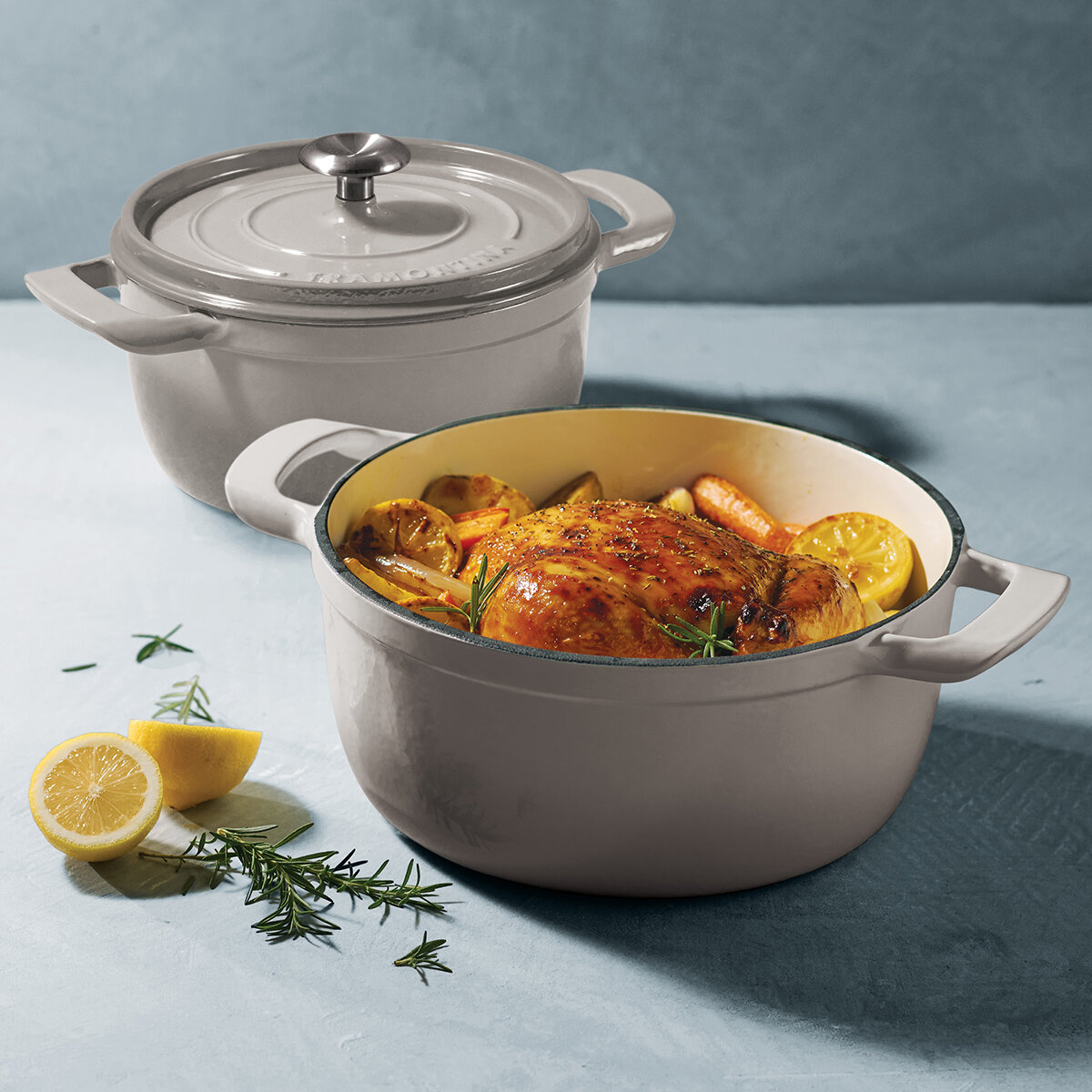 Tramontina 2 Ollas de Hierro Fundido Estilo Horno Holandés, Varios Colores