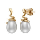 Aretes de Perlas Cultivadas, Oro Amarillo de 14K