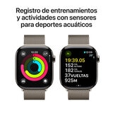 Apple Watch S10 (GPS + Cellular) Caja de titanio natural 46mm con correa Milanese Loop Natural (S/M)
