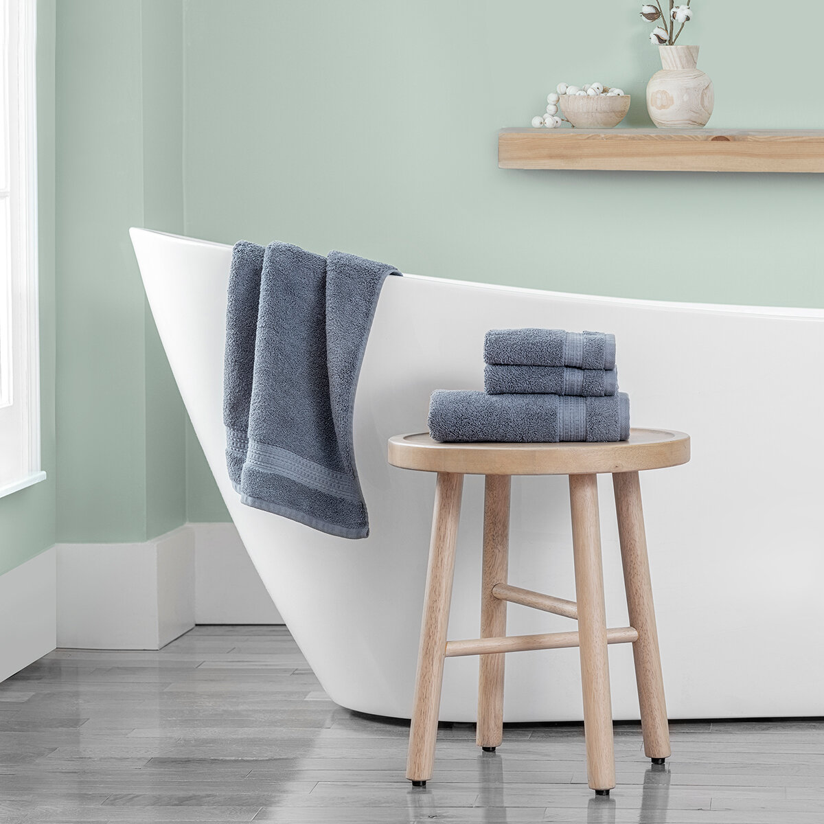 Purely Indulgent, Juego de 4 Toallas, Azul