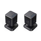 Bestek, Paquete de 2 Multicontactos tipo Cuadro MRJ3003-02-BK - Negro