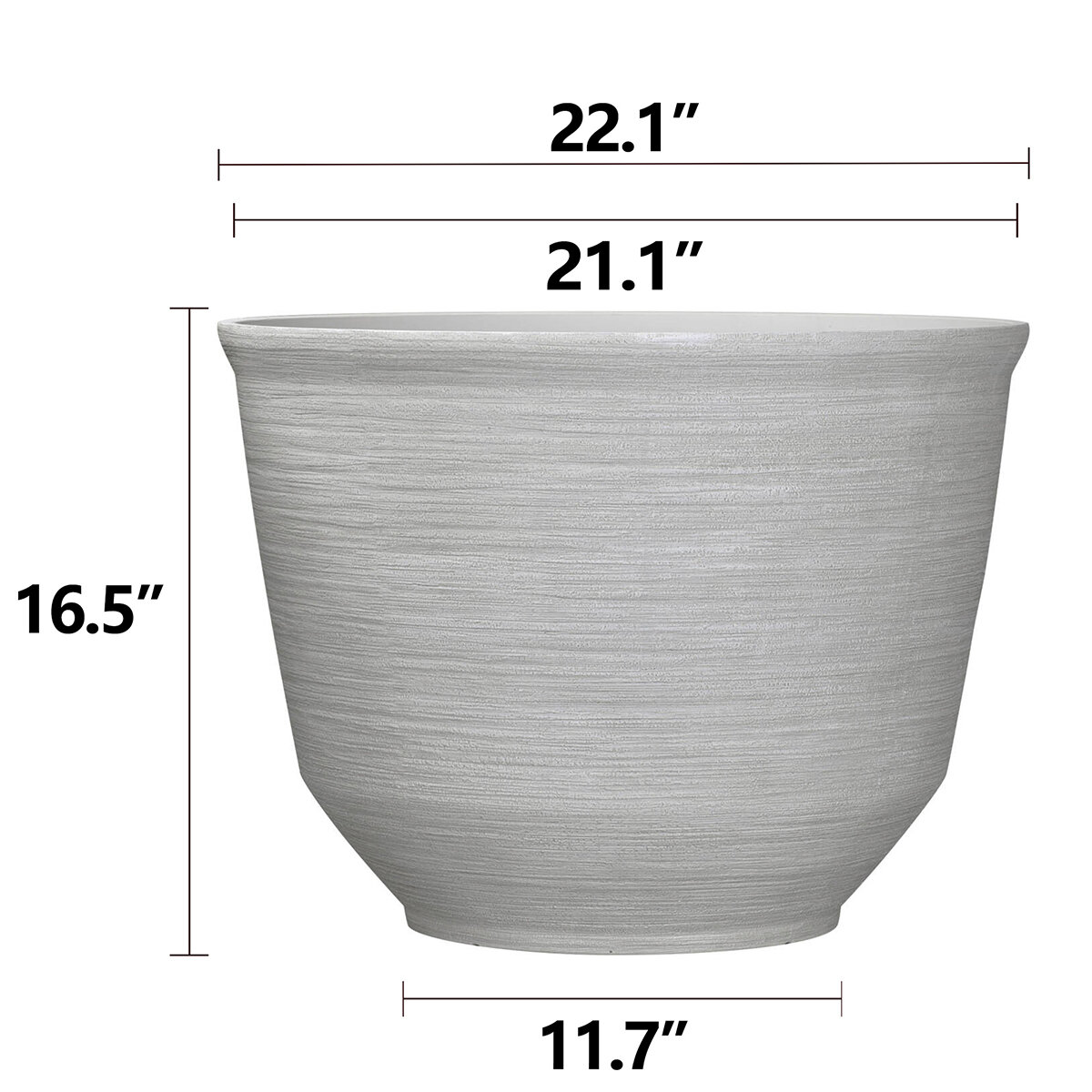 Blaire, Maceta de Resina de 22" Color Blanco