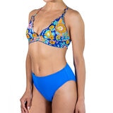 Alas de Sal, Bikini Tiro Alto, Color Azul, Varias Tallas