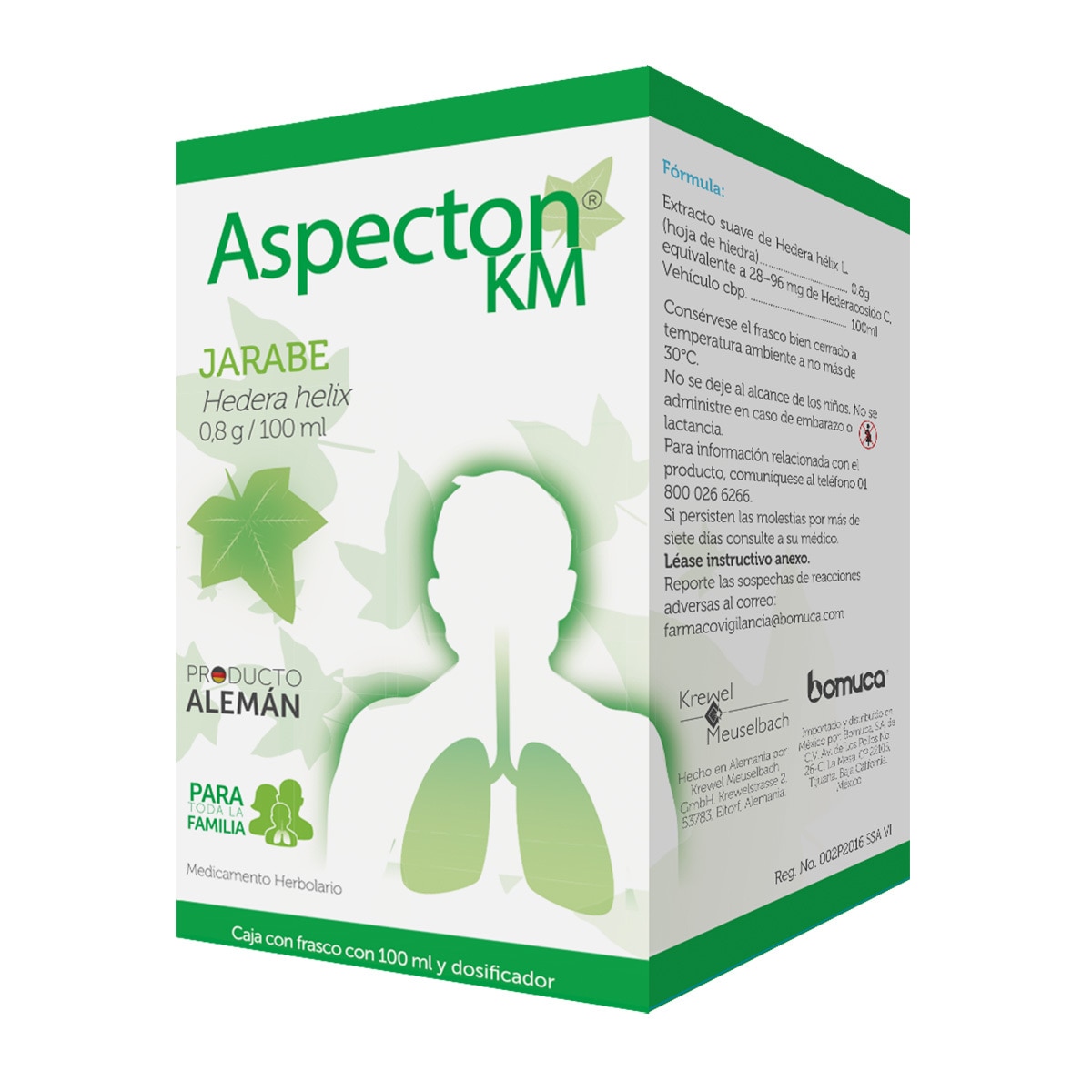 Aspecton KM Jarabe Hedera helix  2 Cajas