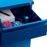 Hirsh archivero metálico dos cajones lapiceros y cajón archivero tamaño carta color azul