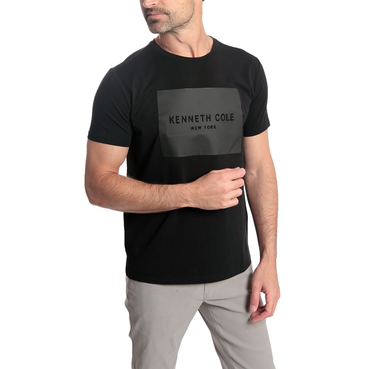 Kenneth Cole Playera para Caballero Extra Grande Negro