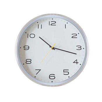 Amoreto Reloj de Pared con Marco Blanco de Aluminio