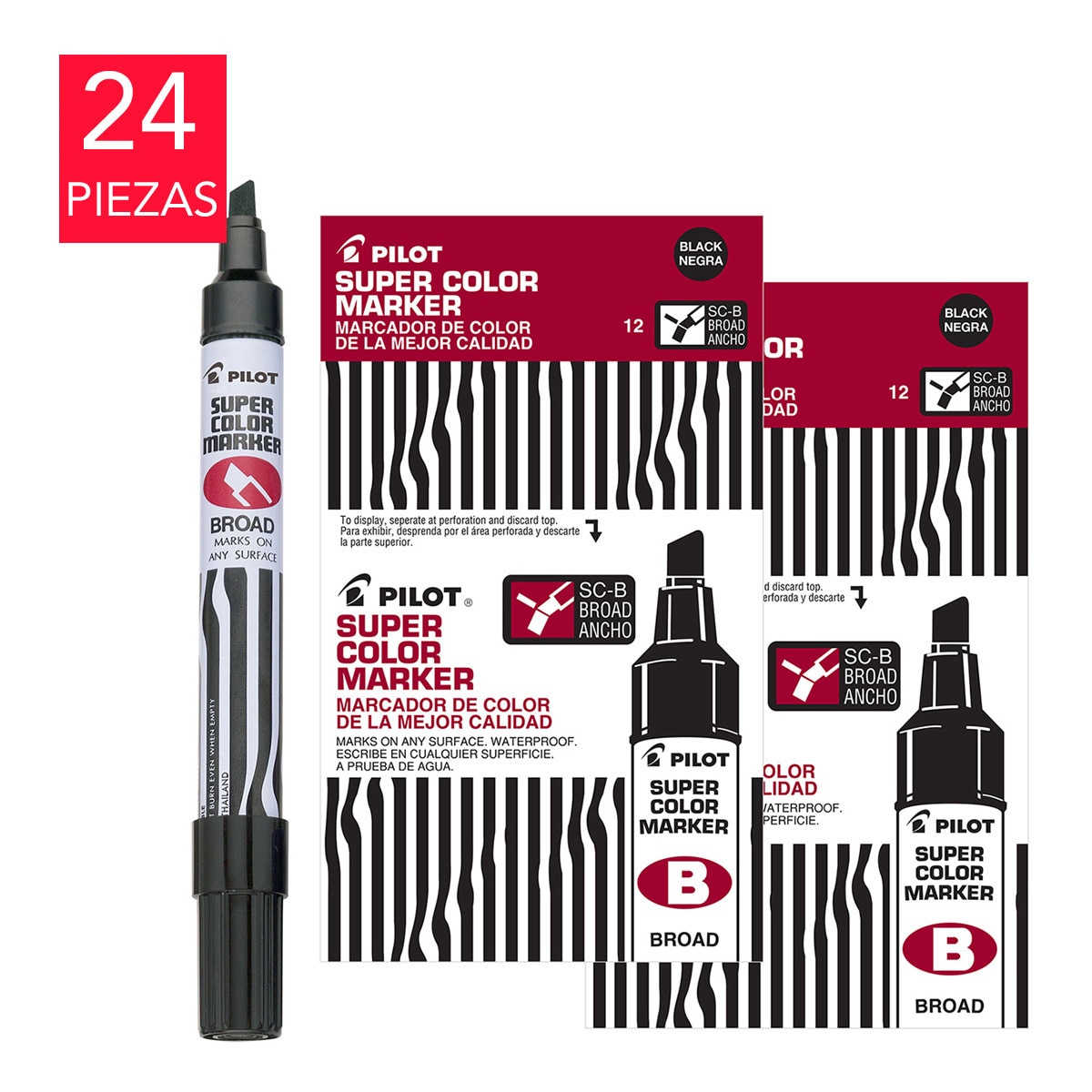 Pilot marcador permanente punta cincel rellenable