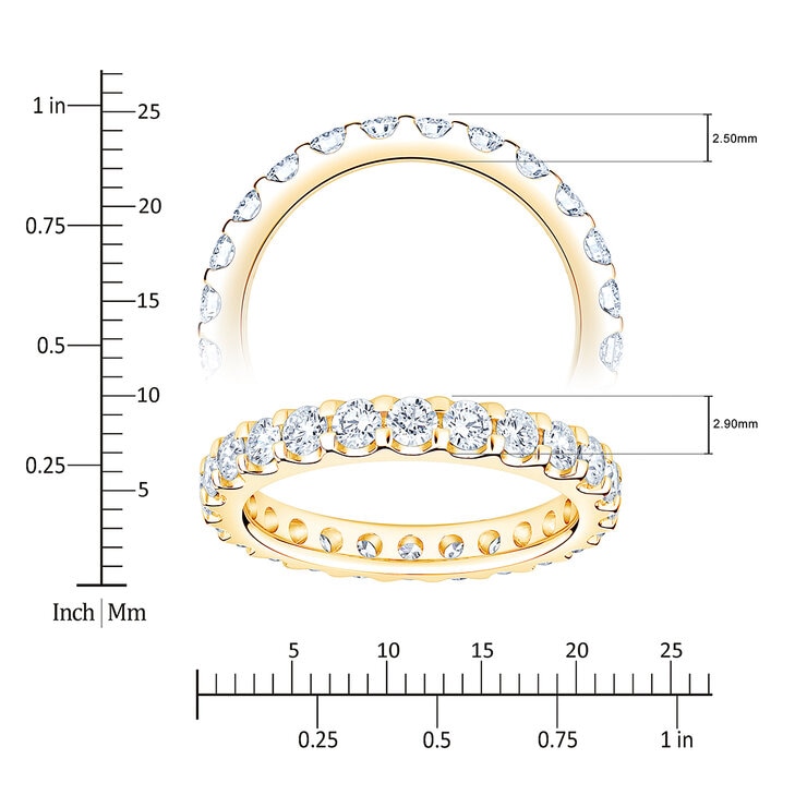 Anillo de Eternidad, 1.50ctw Diamantes, Oro Amarillo de 14K