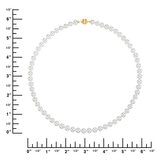Collar de Perlas Cultivadas, 6.5-7.0mm, Oro Amarillo de 14K