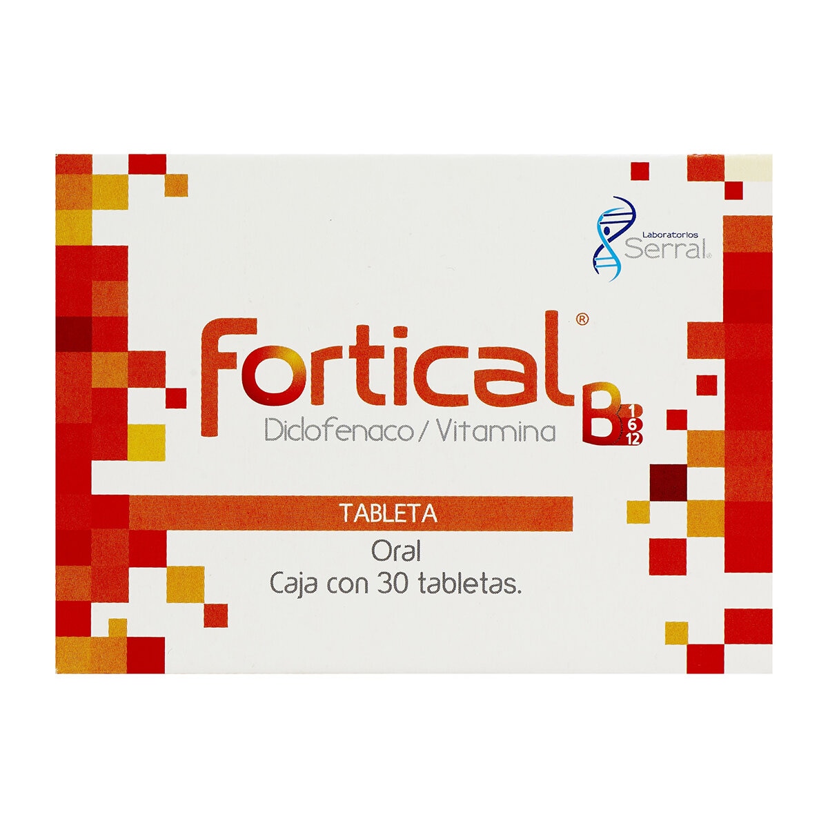 Fortical Diclofenaco / Complejo B 50 / 50 / 50 / .25 mg 30 Tabletas