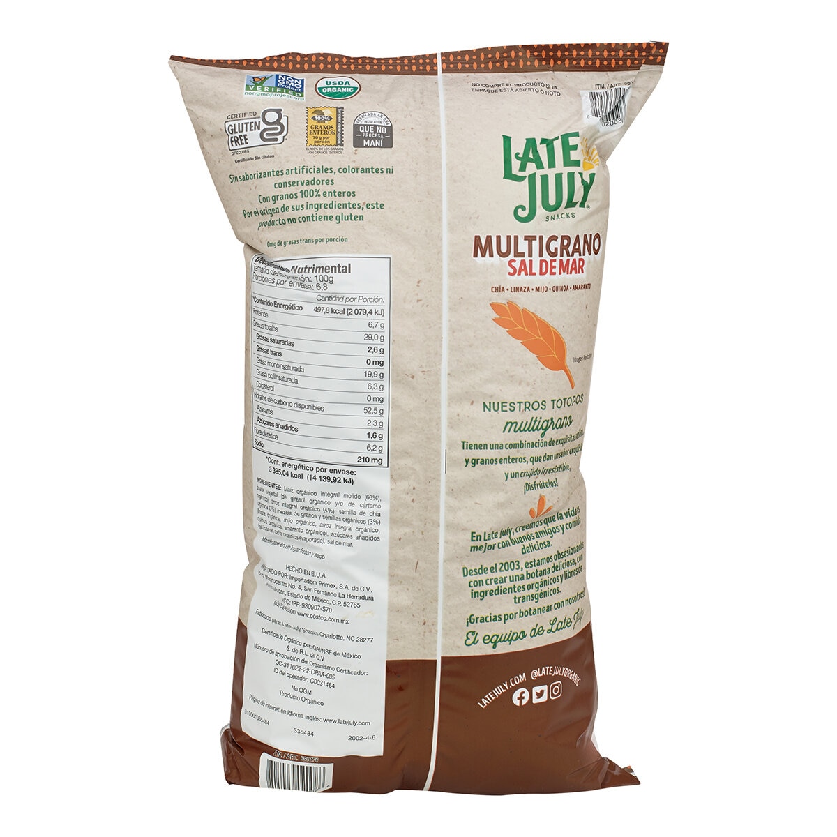Late July Totopos Multigrano 680g