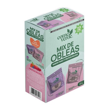 Come Verde Mix de Obleas Sabor Taro y Frutos Rojos 12/40 g Come Verde Mix de Obleas Sabor Taro y Frutos Rojos 12/40 g