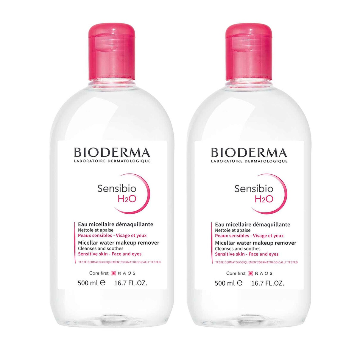 Bioderma Sensibio H2O Agua Micelar Desmaquillante 2 pzas de 500ml