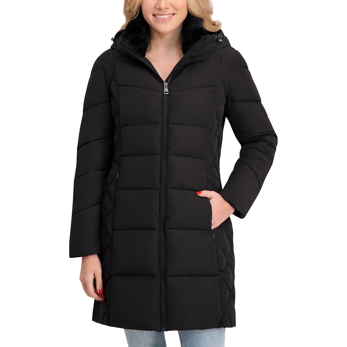 Andrew Marc Chamarra para Dama Negro Chica