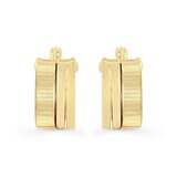 Aretes, Triple Fila, Oro Amarillo 14K
