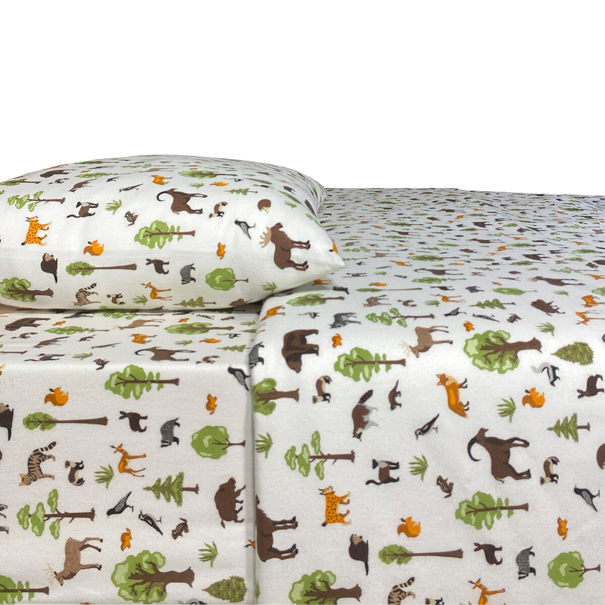Flannel From Portugal, Juego de Sábanas de Franela, Tamaño Individual 3 piezas, Winter Animal