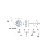 Aretes de Diamantes, 0.8ctw, Corte Redondo, Oro Blanco de 14Kt