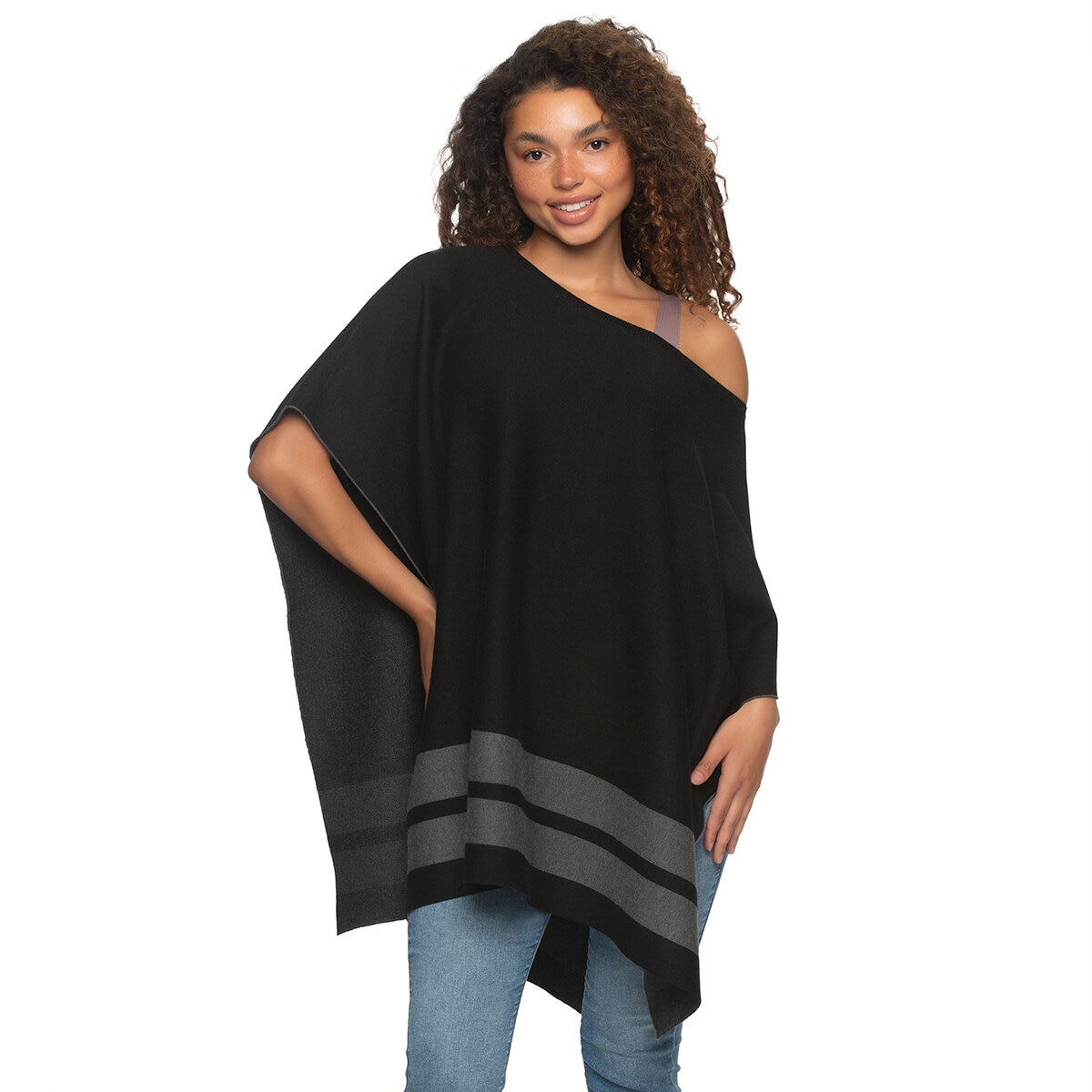 Black Bow Suéter Poncho para Dama Negro Unitalla Costco...
