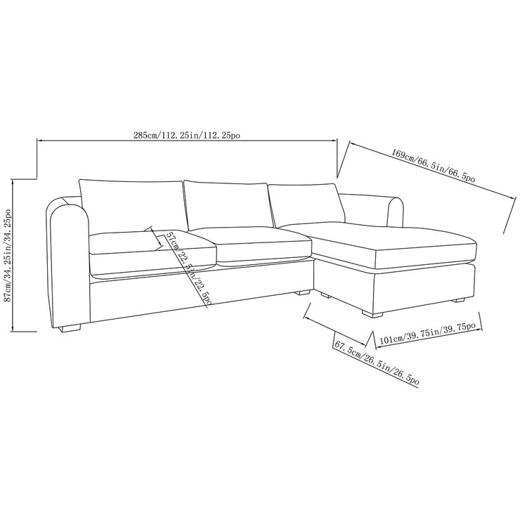 Ontai, Brevyn, Seccional de Tela con Cojines Reversibles