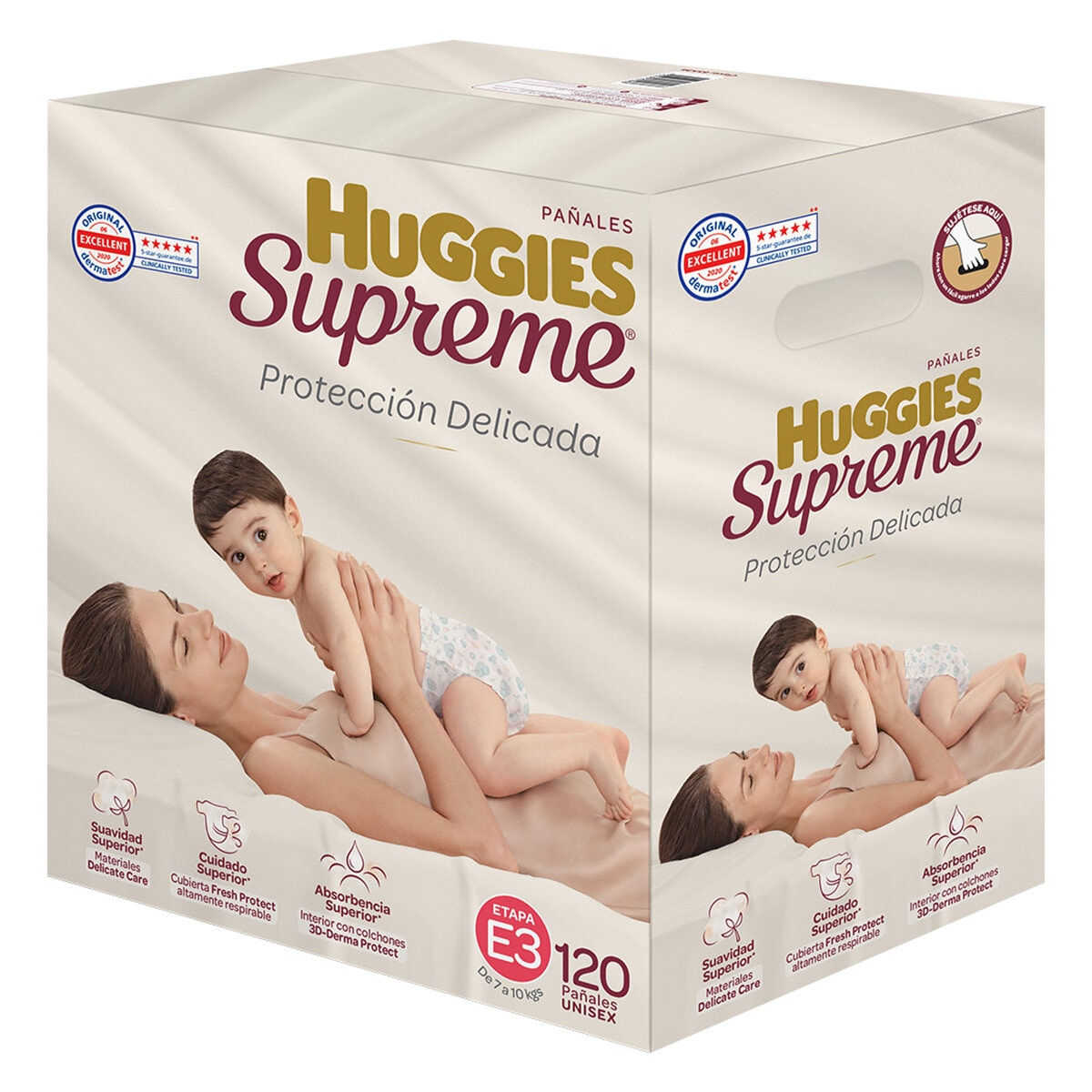 Huggies Supreme Pañales Etapa 3 Unisex 120 pzas