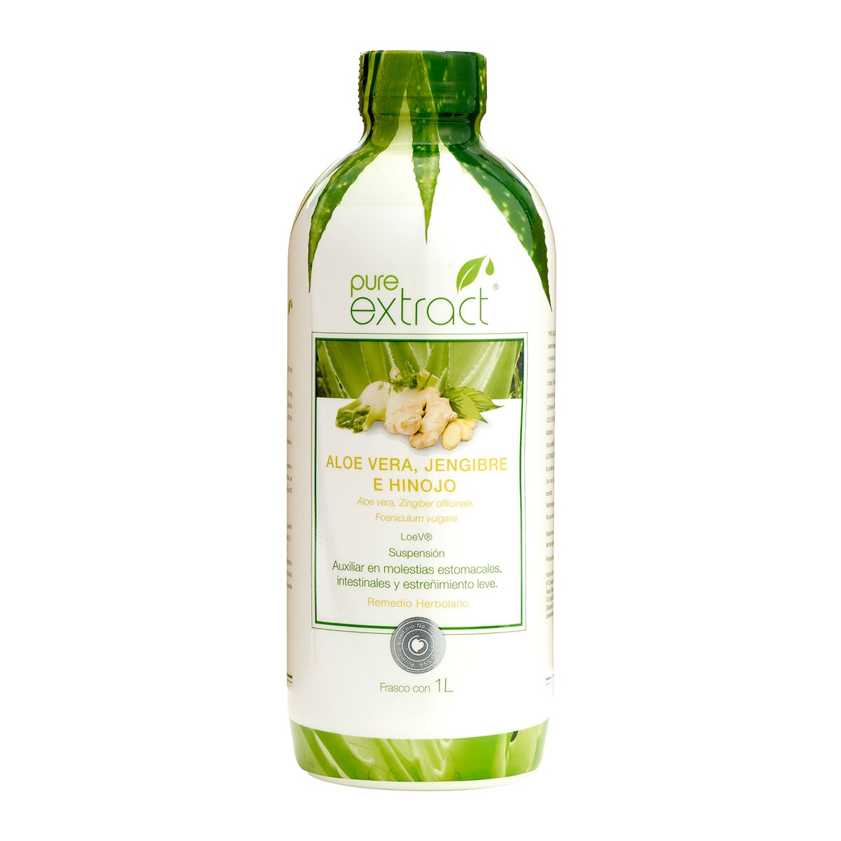 Pure Extract Aloe Vera, Jengibre e Hinojo Frasco con 1L