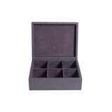 BHOME, Caja Organizadora de Tés, 6 Espacios, Color Gris