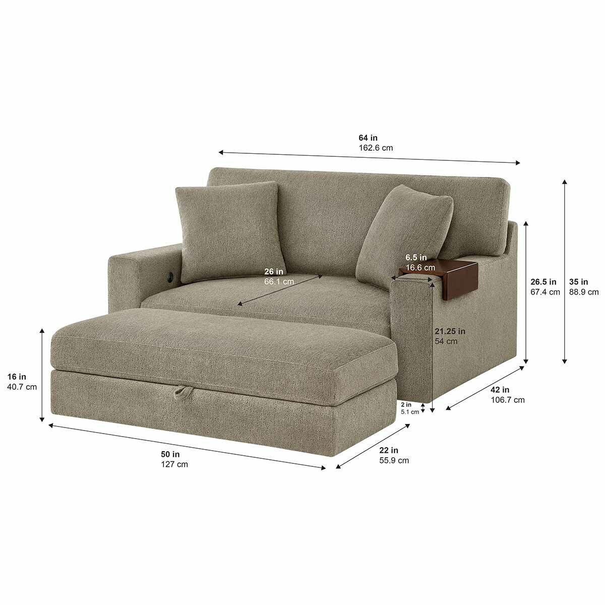 Thomasville, Gilroy, Sillón de Tela Con Otomano Thomasville, Gilroy, Sillón de Tela Con Otomano