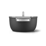 Smeg Olla de 24cm con Tapa de Cristal negro