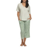 Black Bow Conjunto de Pijama para Dama Verde Extra Grande