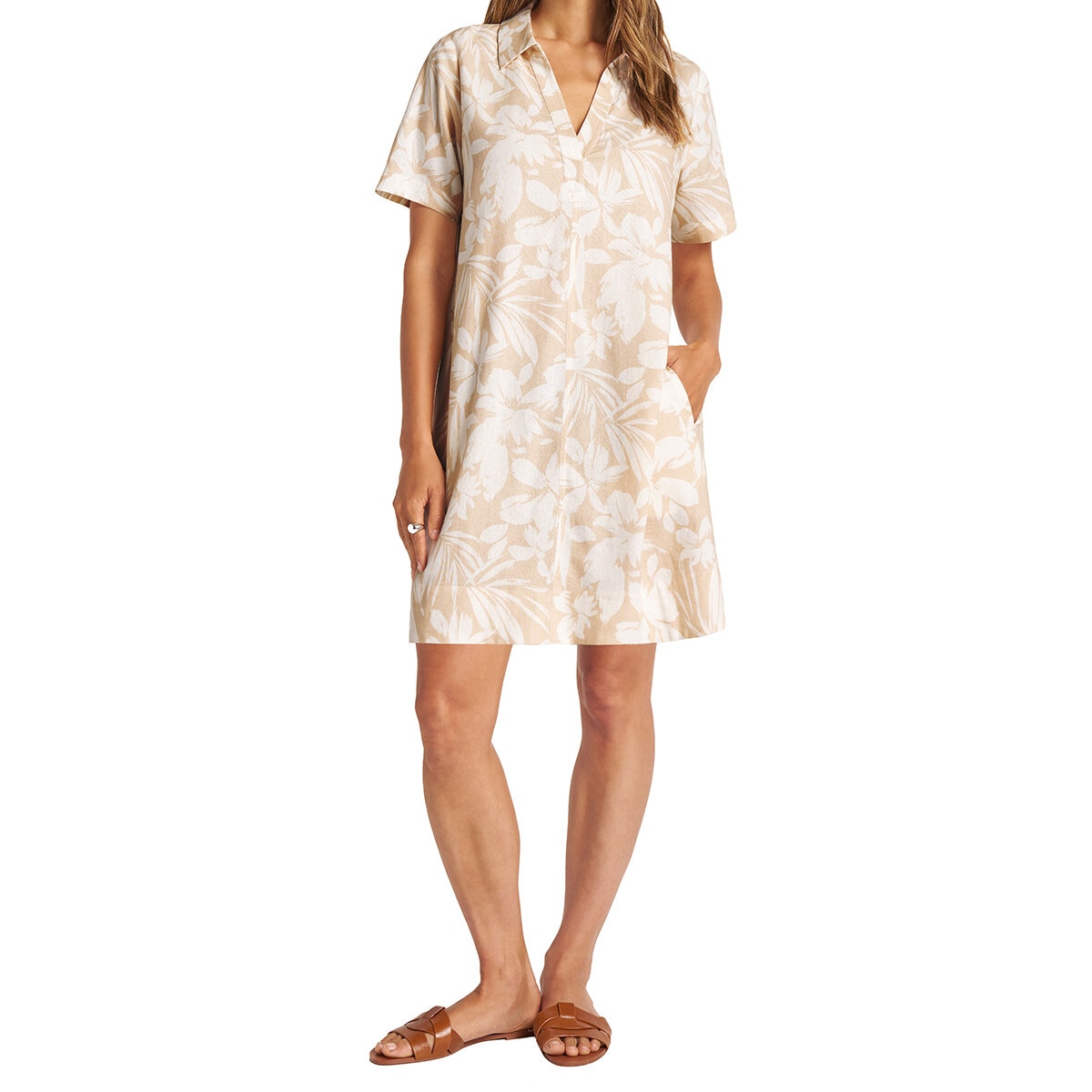 Matty M Vestido Tipo Lino para Dama Varias Tallas y Colores