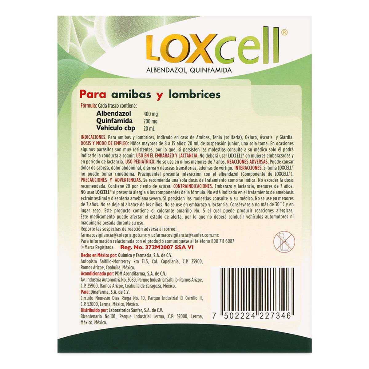 Loxcell Jr Suspensión 2 Cajas con 1 Frasco de 20 ml c/u