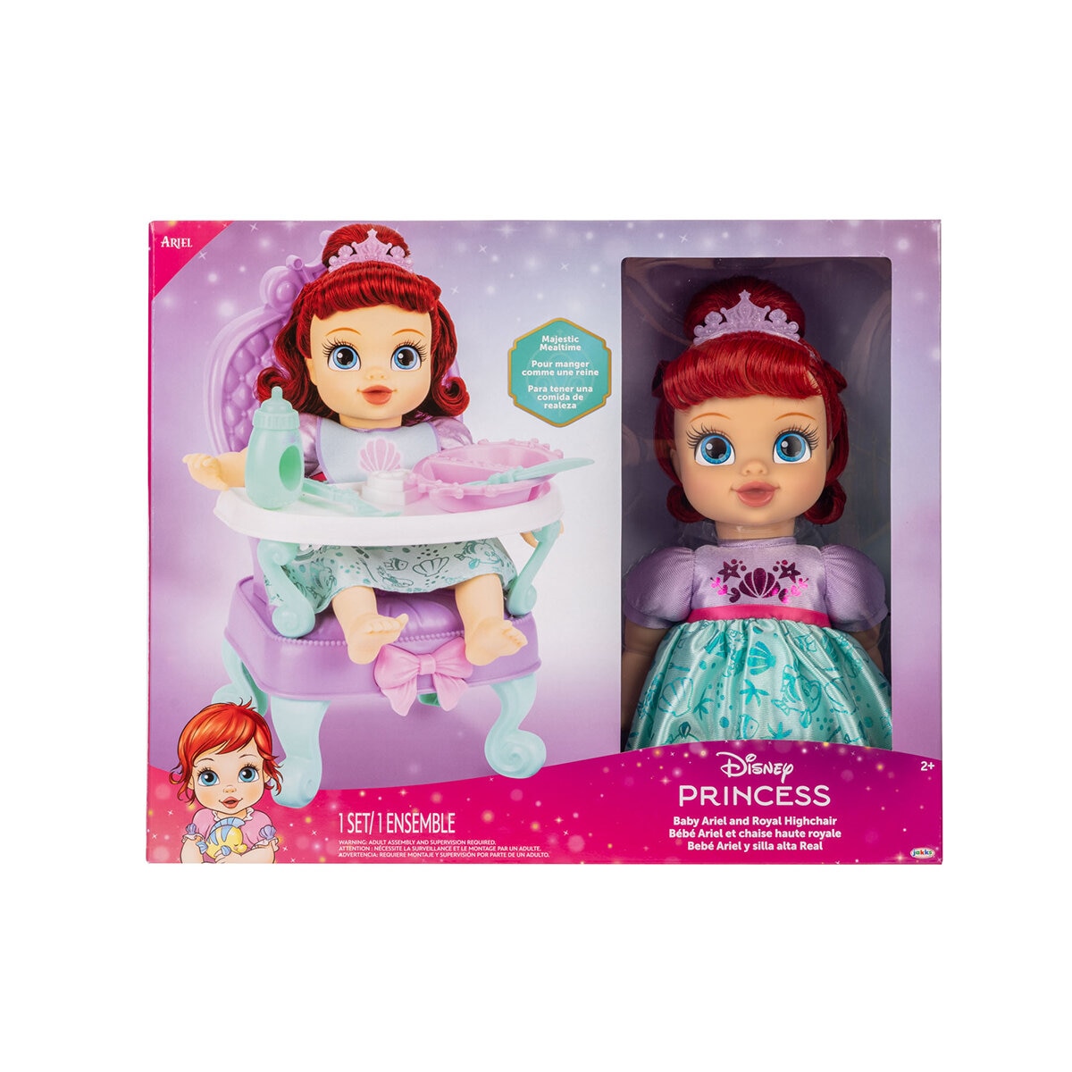 Disney Princesas Bebé con Silla Alta y Accesorios, Ariel