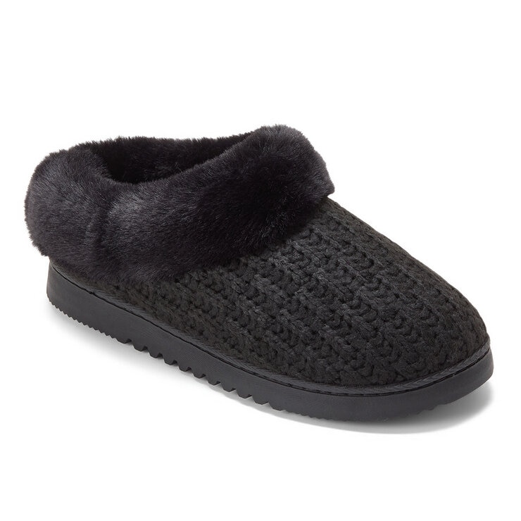Dearfoams Pantufla para Dama Negro Mediana (24.5 cm / 25 cm)