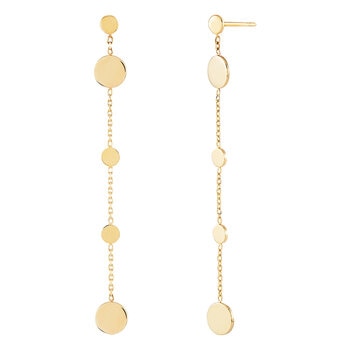 Aretes, Óvalos, Oro Amarillo de 14K