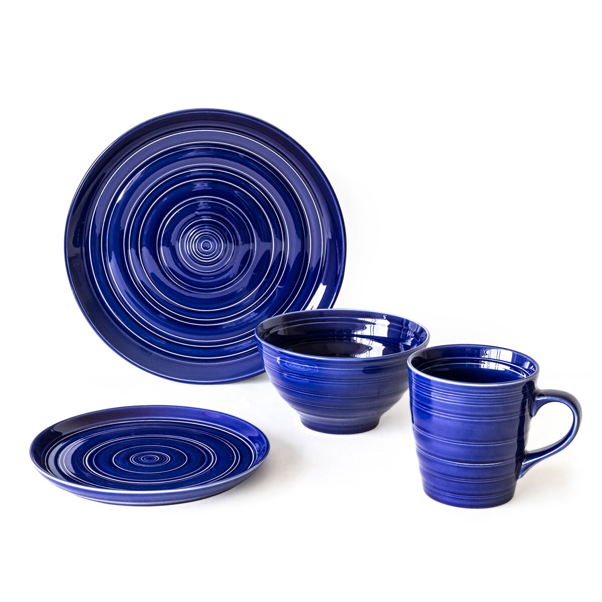 Over & Back Vajilla de Cerámica de 16 piezas, Azul