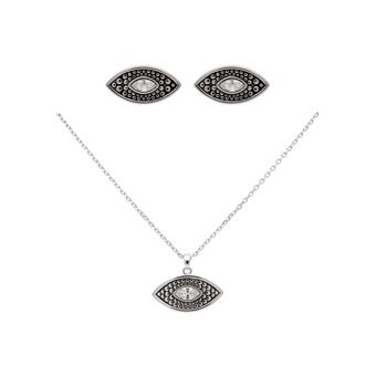 Mayfer, Juego de Collar y Aretes, con Diseño de OJo