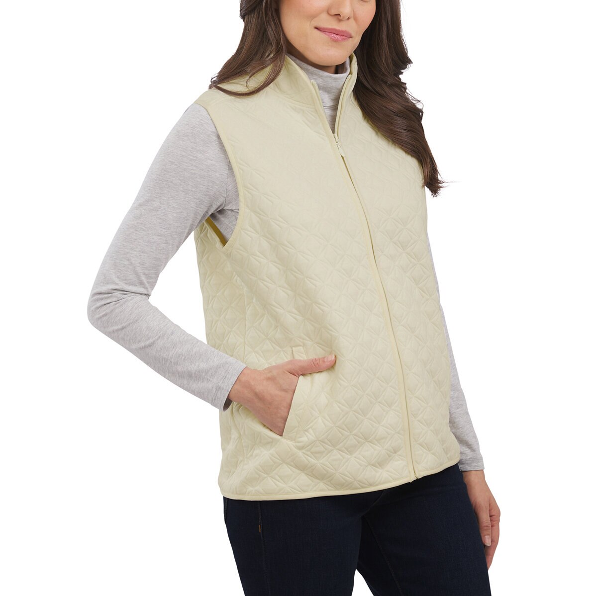 Land's End Chaleco para Dama Crema Extra Grande