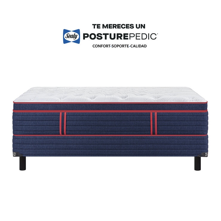 Sealy, Embody Soft Red, Colchón y Box Queen Size