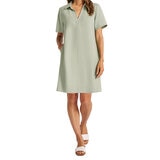 Matty M Vestido Tipo Lino para Dama Verde Extra Grande