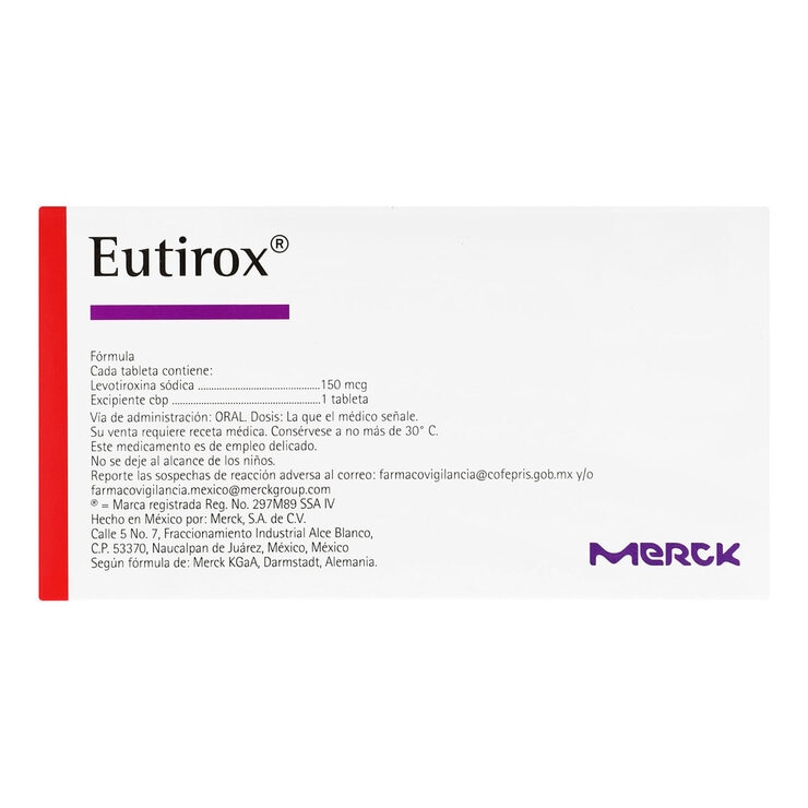 Eutirox 150 mcg Oral 50 Tabletas