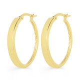 Aretes, Arracadas Ovalados, Oro Amarillo 14K
