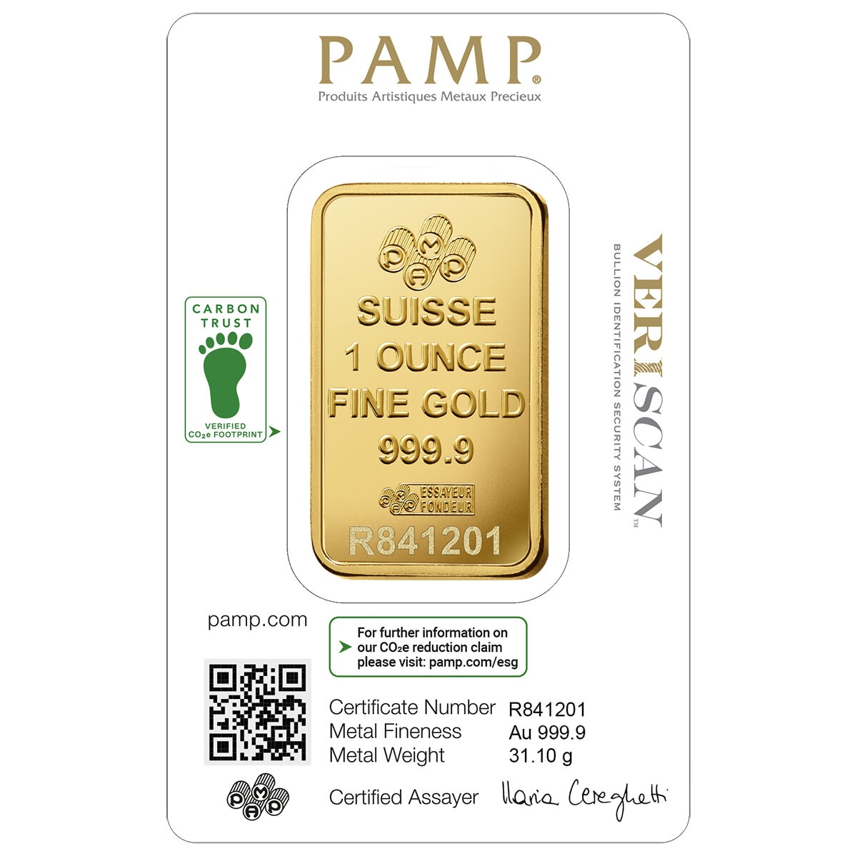 Lingote de Oro 1 oz PAMP Lady Fortuna