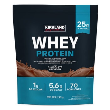 Kirkland Signature Whey Proteína de Suero de Leche en Polvo, Sabor Chocolate 2,45kg