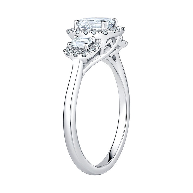 Anillo, Esmeralda, 1.17ctw Diamantes, Platino