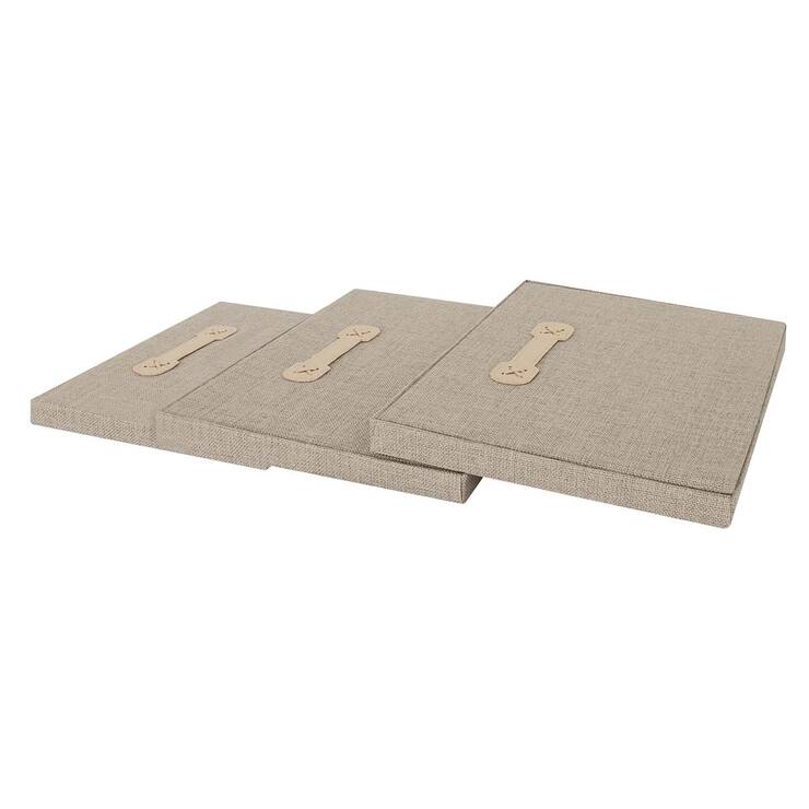 AG Box, Set de 3 Cajas de Almacenamiento Plegables para Armario, Café